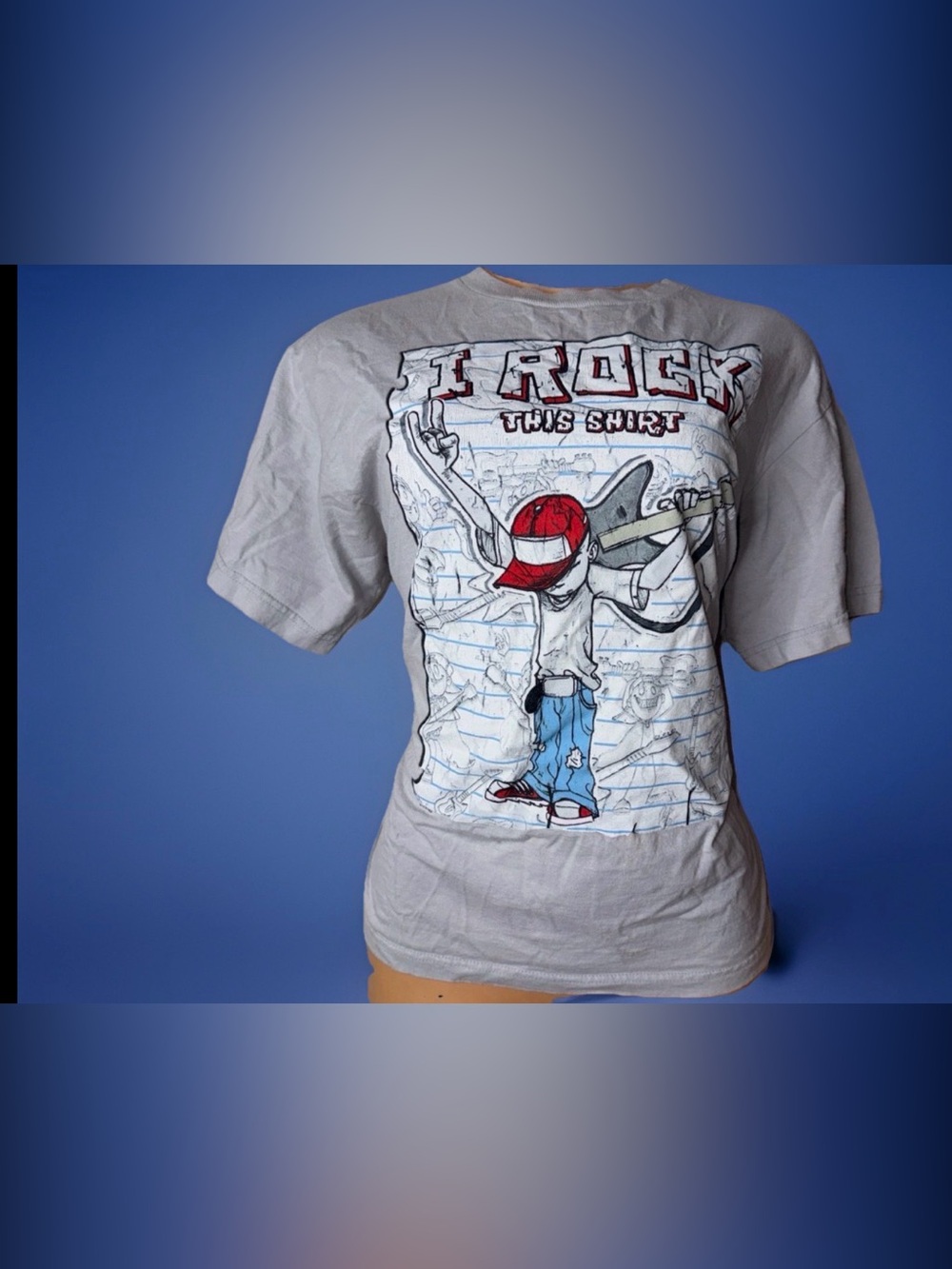 Graphic Tee "I Rock This Shirt" - Red & Blue Accent